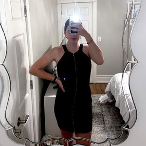 Green and black dress